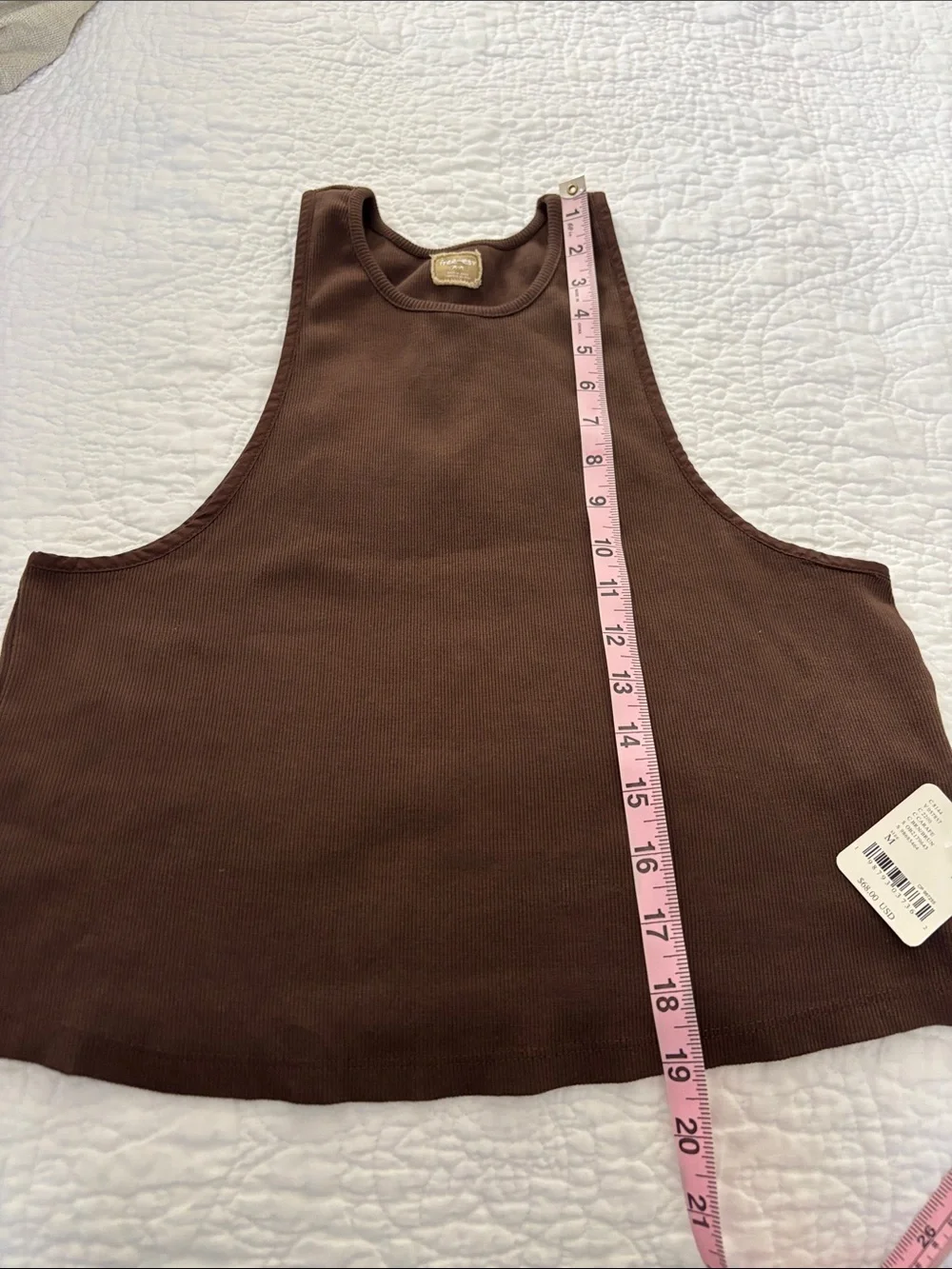 NWT Free People Free-est size M Ribbed Tank Top in Carafe (Brown)